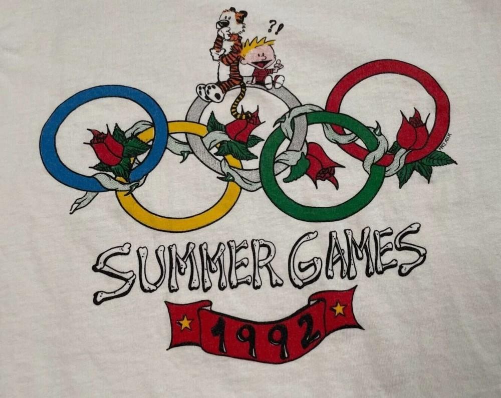 Calvin & Hobbes 1992 Summer Games T-Shirt Unisex tee All Sizes Unisex T-Shirt