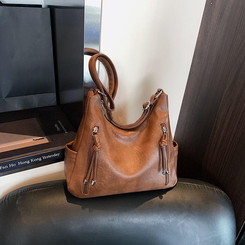 

Ретро сумка сумка-мессенджер большая вместимость простая сумка-тоут женская новая осенне-зимняя ретро наплечная сумка сумка для поездок коричневый