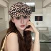 Y2K Leopard Print Octagonal Hat Spot Peaked Cap Cute Women Beret  Ladies