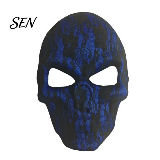Scary Skeleton Face Masque Day of The Dead Skull Masque, Halloween Sugar Full Festival Costume Supplies Masquerade Party Accessory for Cosplay,