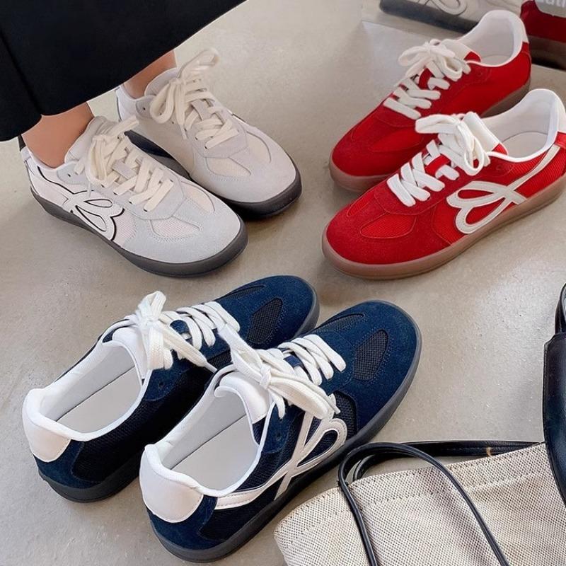 Edition~ Summer new leather retro round head lace-up light board shoes women