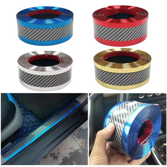 Carbon Fiber Car Door Protector Stickers Scratch-resistant Film Auto Trunk Sill Scuff