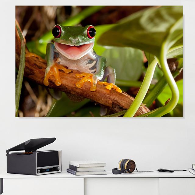 Pictură pe pânză cu animale Broasca de copac care râde Postere și imprimeuri Poze de artă de perete peisaj pentru camera de zi Decor fără cadru