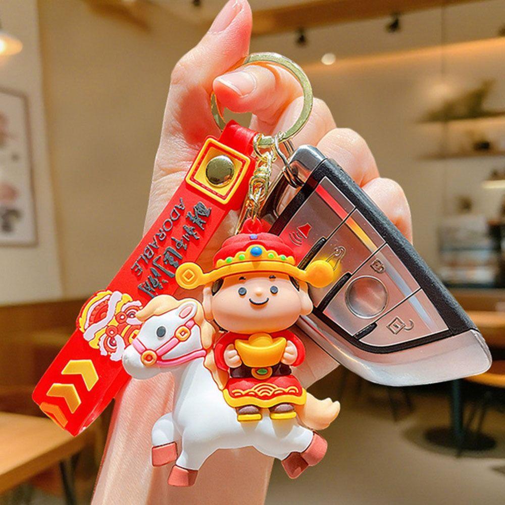 Chinese Style Horse Year Keychain Cute New Year Keyring Cartoon Horse Bag Pendant  Festive Decor