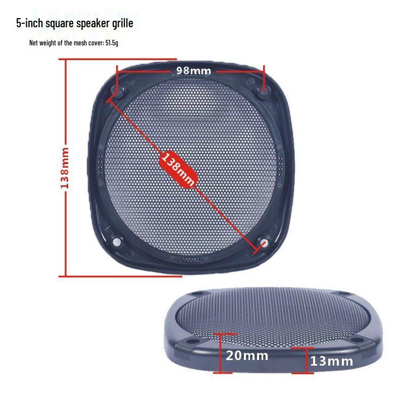 Moldura de Grade para Alto-falante Quadrado de 4 Polegadas - Tampa Decorativa contra Poeira para Áudio de Carro DIY