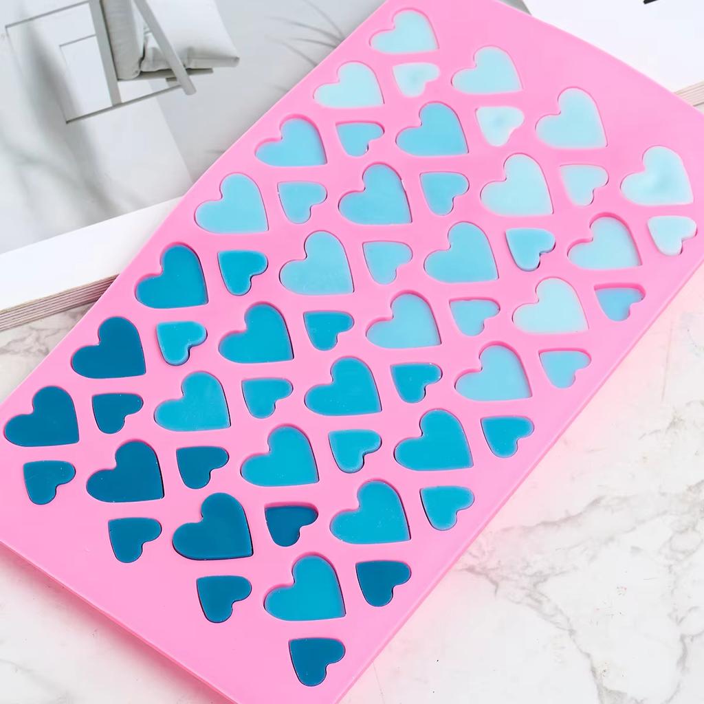 Silicone Mini Hearts Molds Cube Heart Mold Mini Hearts Shape Mould for Baking Silicone Molds for Chocolate Gummy Heart Ice Tray
