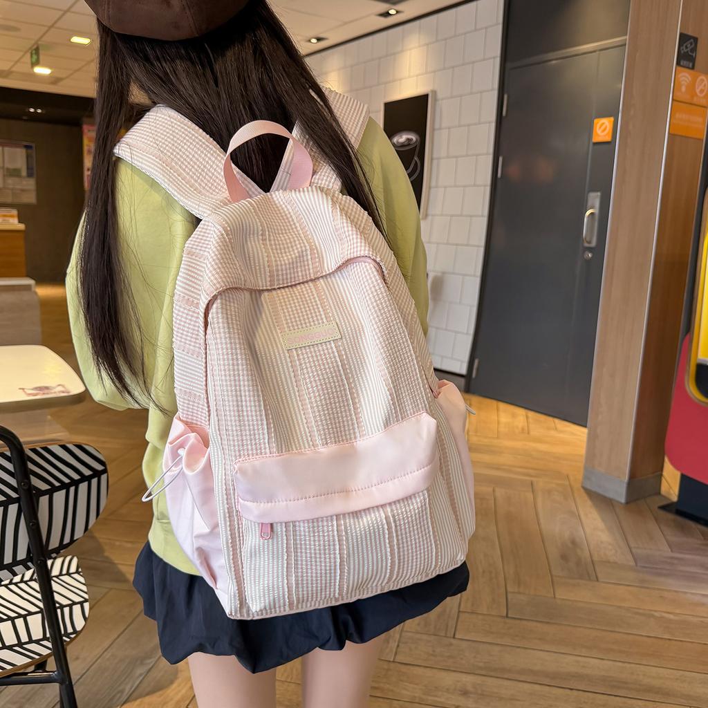 Schoolbag new schoolbag female ins large capacity high school student leisure travel backpack candy contrasting color sweet wind backpack