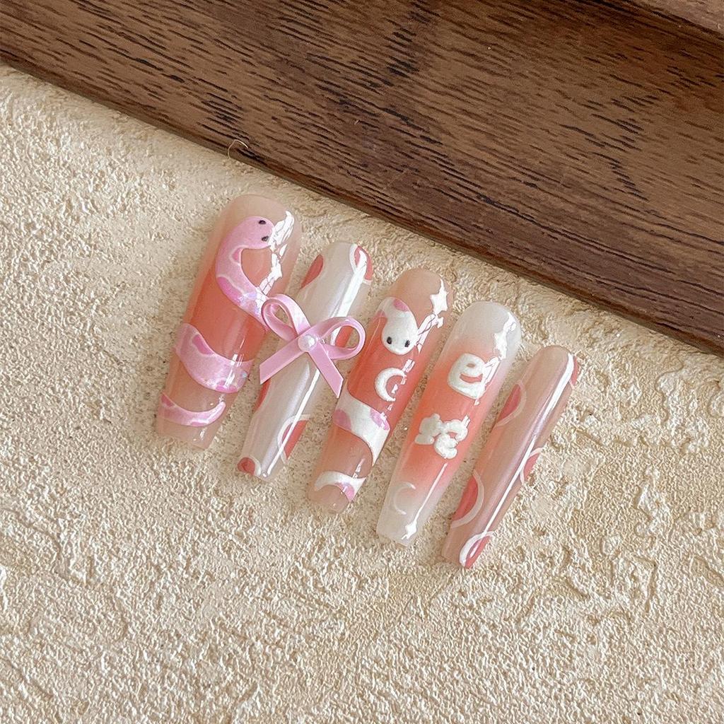 YITU Iridescent Snake Nail Stickers with Star & Moon Design, YT4715.