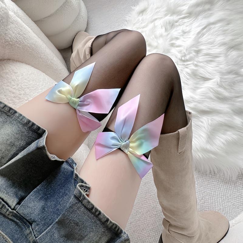 

Japanese Lady Wind Gradual Change Bow Knee Socks Jk Cute Thin Thigh Socks Bow Long Tube One size fits all чорний