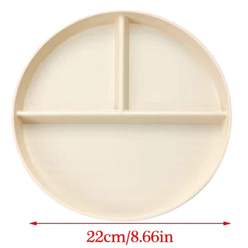 22cm Compartmentalized Plate Plastic Tableware Family Meal Plate for Kids and Adults Microwave and Dishwasher Safe