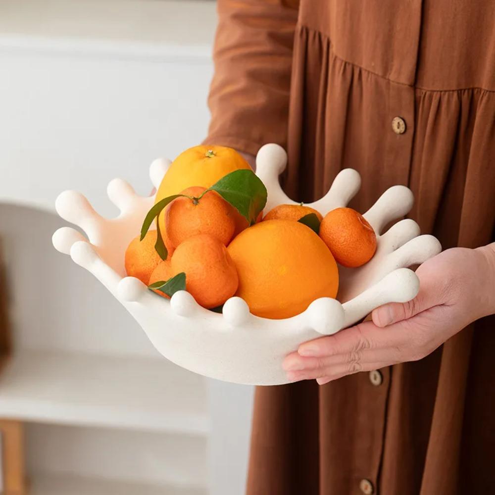 Crown-shaped Ceramic Fruit Bowl Creative Snack Bowl Storage Tray Dried Fruit Tray Fruit Basket Household Ceramic Tableware