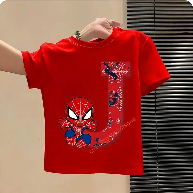 Spider-Man 2026 New Style Children s Pure Cotton Short-Sleeved Girls  Casual Boys  Sport Shirt Top Summer T-Shirt Cartoon Print 110
