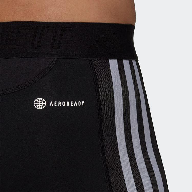 Adidas Striped Compression Sports Leggings Men Bottoms Black HD3530