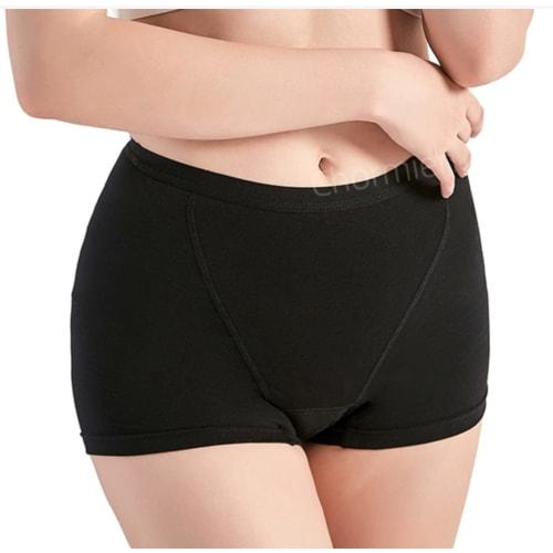 Lady Lazy Period Briefs, Boxer Sanitary Pants, Black, 120ml (S)