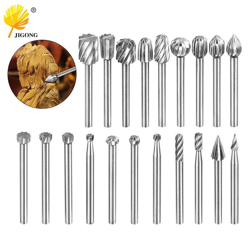 20-Piece Alloy & High-Speed Steel Rotary Grinding and Milling Set for Woodworking