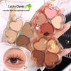 Four-Leaf Eyeshadow Palette: Shimmer, Pearl, Matte Earth Tones for Daily Student Makeup, 4 Colors