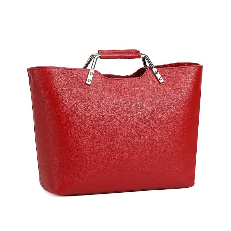 Leather Women S Versatile Retro Messenger Women S Bag, First-Layer Cowhide Handbag, Literary And Simple Commuter Single Shoulder Messenger Bag 28*10*23 красный