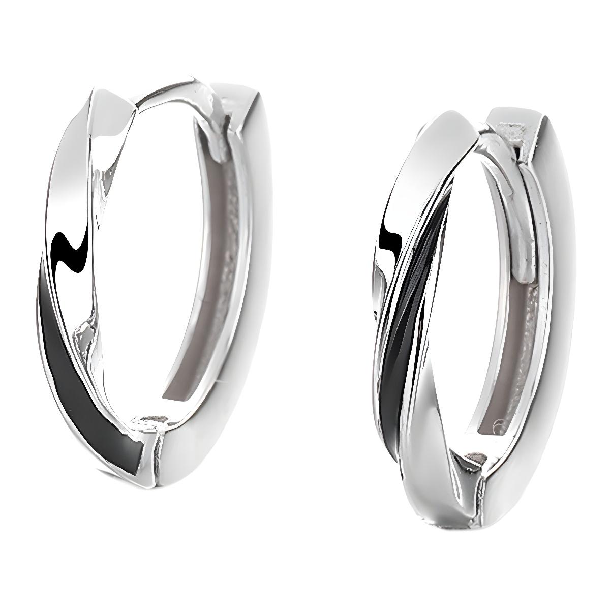 

Personalized Black And White Winding Earrings, Mobius Earrings, Trendy Men, Niche High-End Design Women платиновый