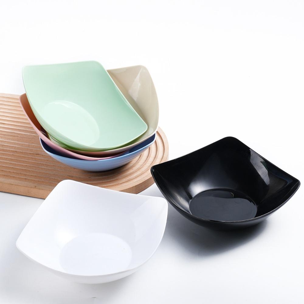 10 Stück Hitzebeständige Suppenschüssel Plastik Snackschale Multifunktionaler Quadratischer Salatteller Restaurant