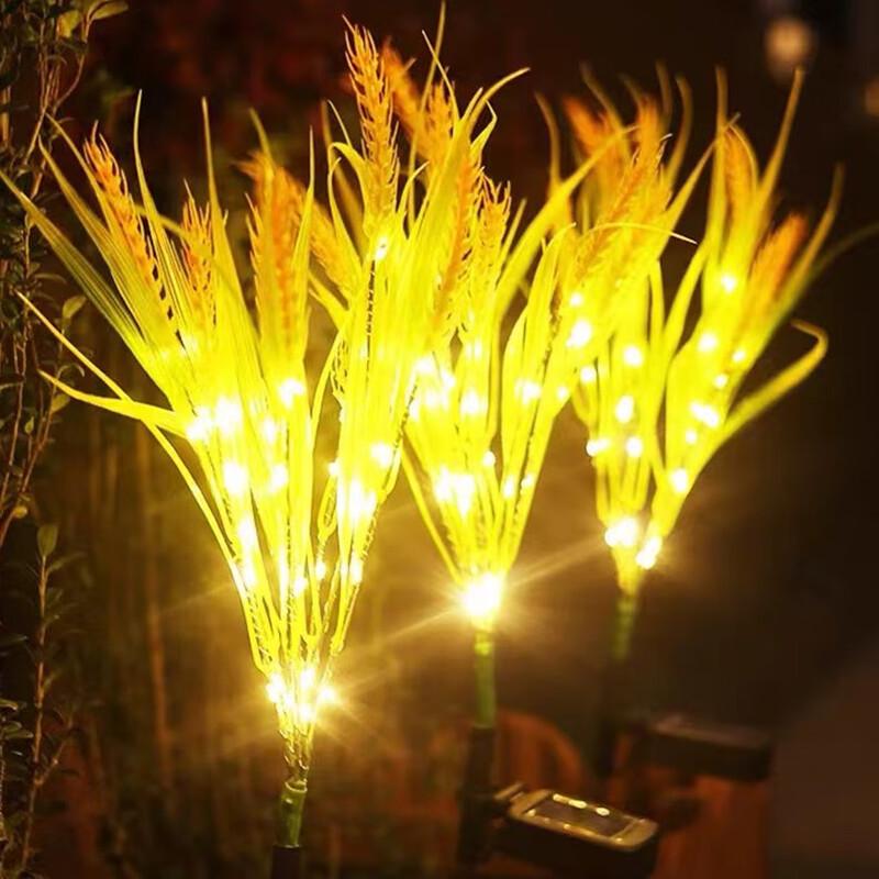 UOSU Solar LED Wheat Spike Garden Lights (3-Pack)