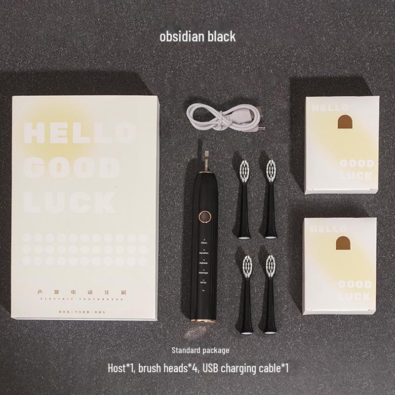 

Новая электрическая зубная щетка для взрослых Sonic с мягкой щетиной DuPont — беспроводная индукция, быстрая зарядка, индивидуальная подарочная коробка