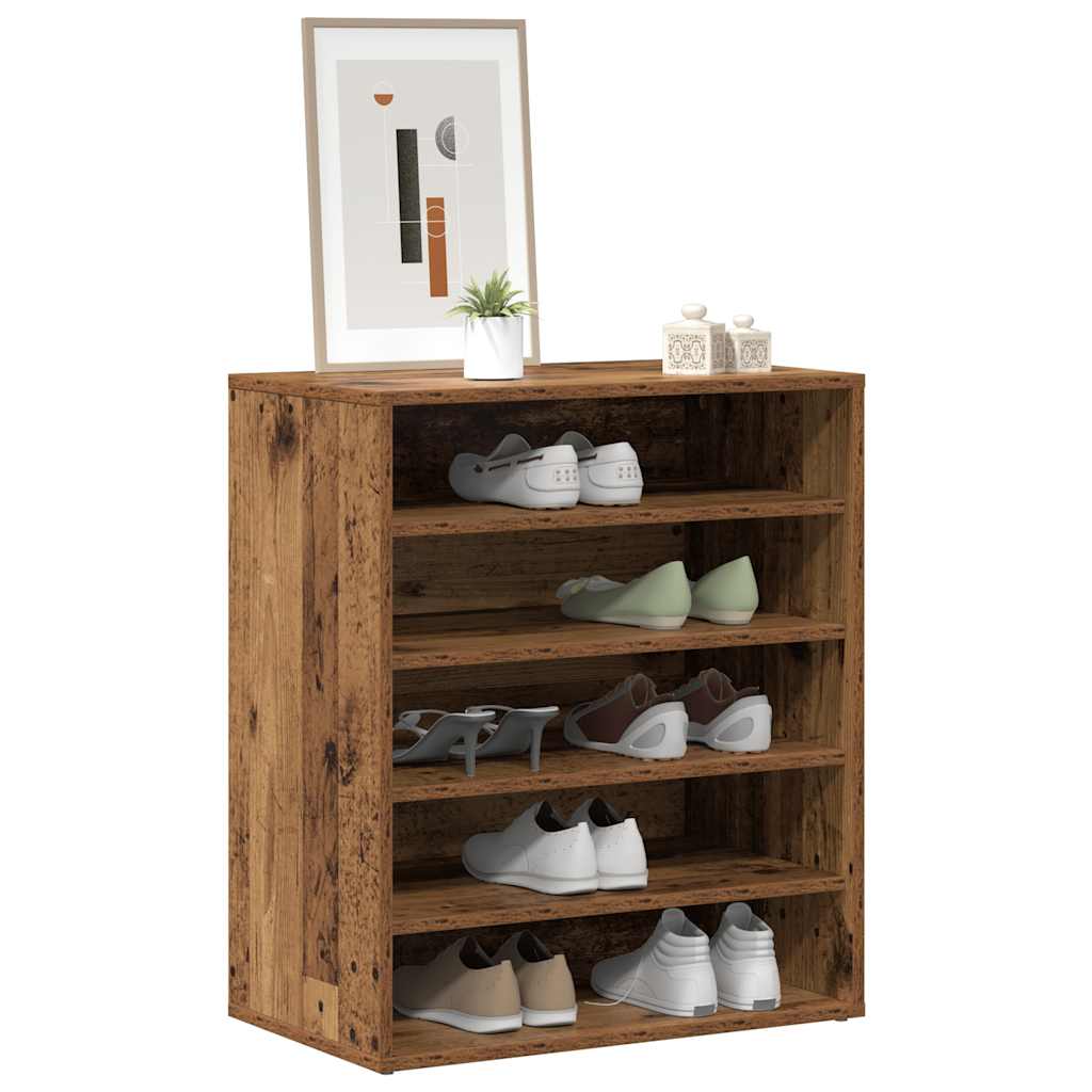 Shoe Rack Vintage Wood Look 60 x 35 x 70 cm Engineered Wood
