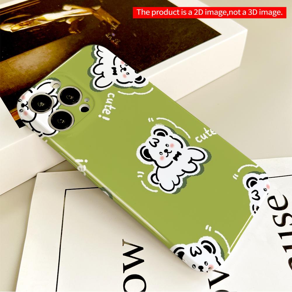 Cute Bear Pattern Phone Case All inclusive film hard phone case, compatible with iPhone 18 Pro Max 17 16 15 14 13 12 11
