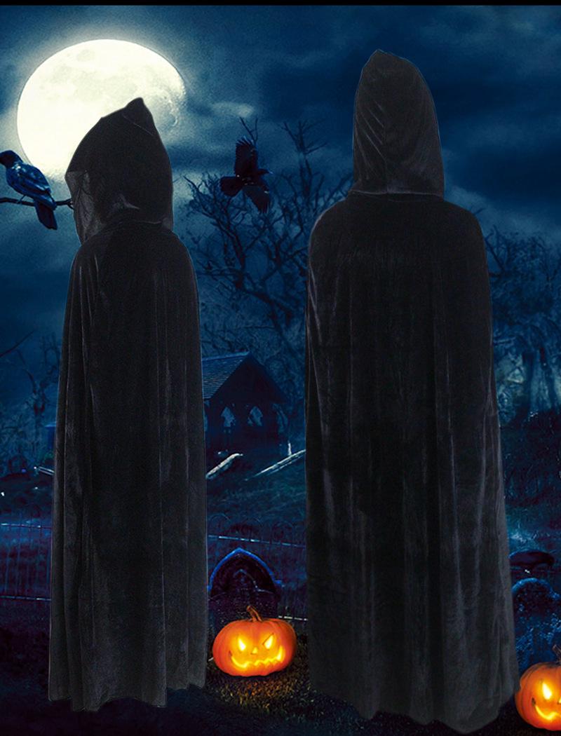 

Бархатный костюм-плащ на Хэллоуин для взрослых и детей: Мрачный жнец, Вампир, Ведьма, Колдун