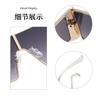 Women's Gold Frame Square Sunglasses Gradient Brown Lens Fashion Eyewear