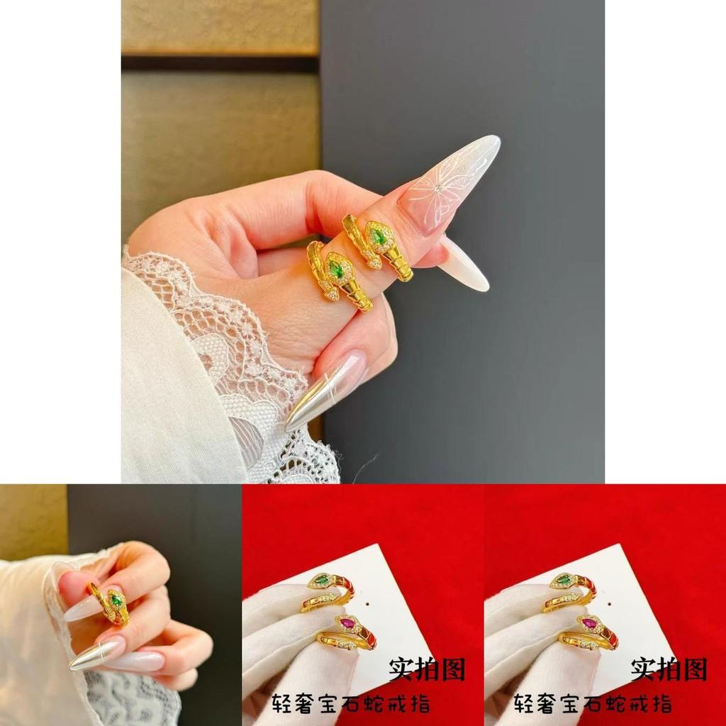 Minimalist Adjustable Snake Ring For Women In Rich Gold Plated Copper With Vibrant Gemstone Options For Spring Fashion