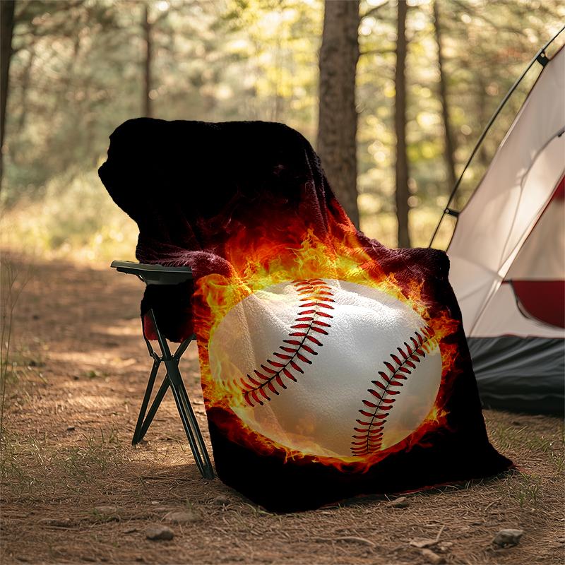 Baseball Theme Printed Blanket - Perfect for Couch, Bed, Travel & Outdoor Use | Machine Washable, Cozy & Durable.