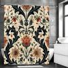 Vintage European Floral Shower Curtain, Bathroom Decorative Shower Curtain, Waterproof Shower Curtain with Hooks