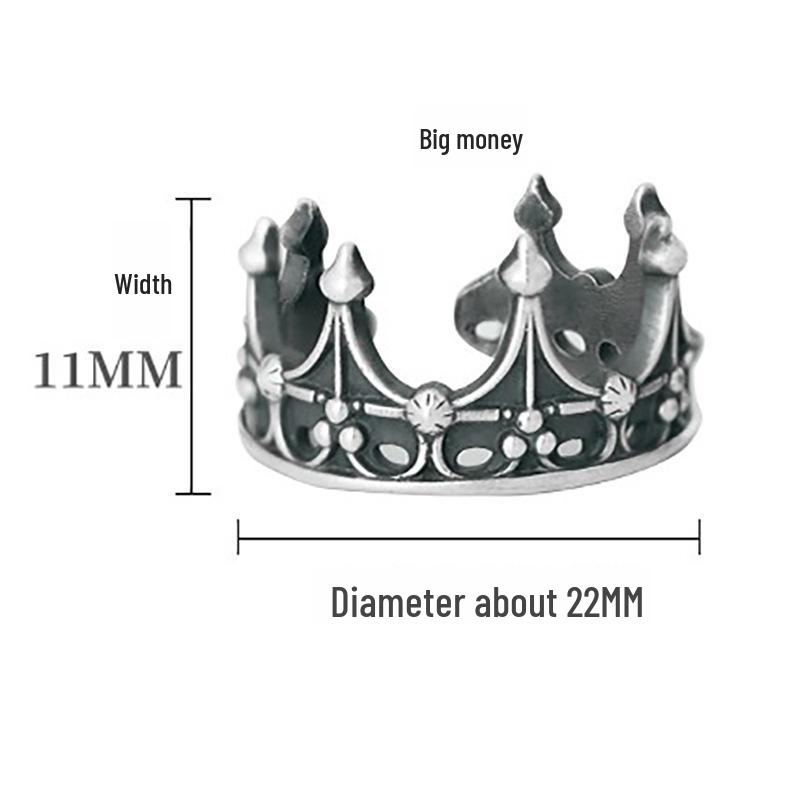 

Пара колец унисекс в стиле ретро «Темная корона»: Регулируемый европейский и американский стиль Adjustable Opening