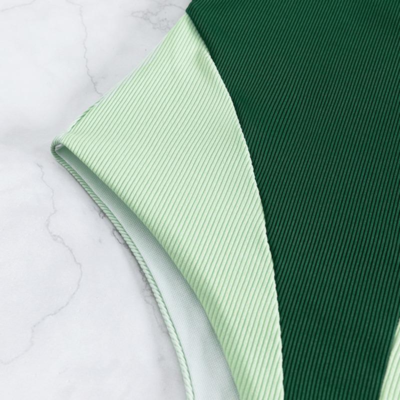 Nouveau Maillot de Bain Une-Pièce Contrasté Épissé pour Femmes