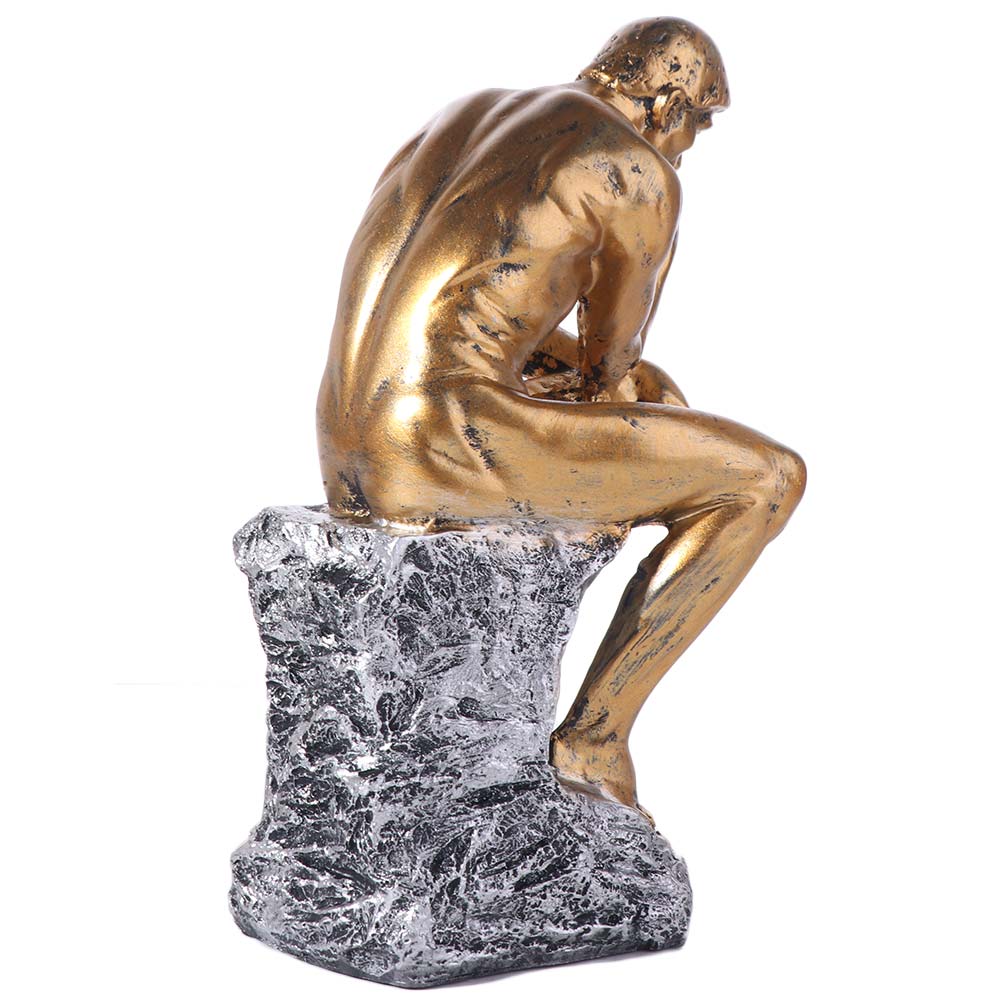 European Style Thinker Sitting Resin Sculpture Kawaii Thinker Doll Toy  Office