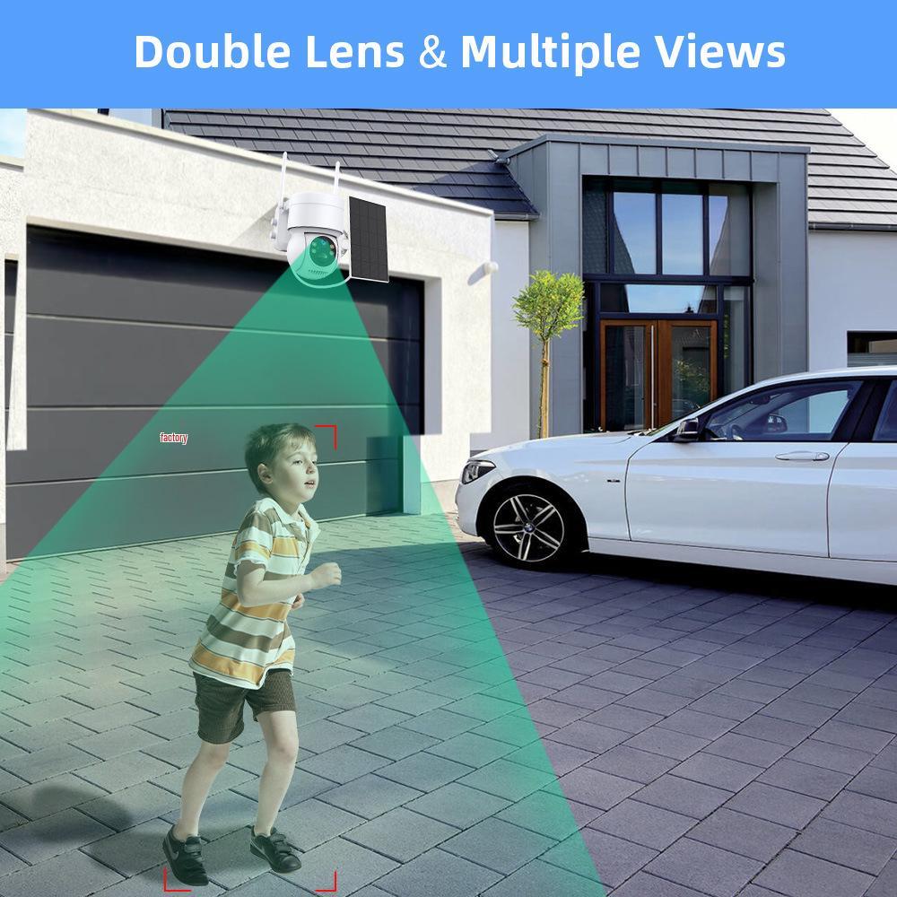 4MP Wireless Solar Surveillance Camera with Touch Screen – Outdoor Waterproof for Home & Mobile Remote Monitoring