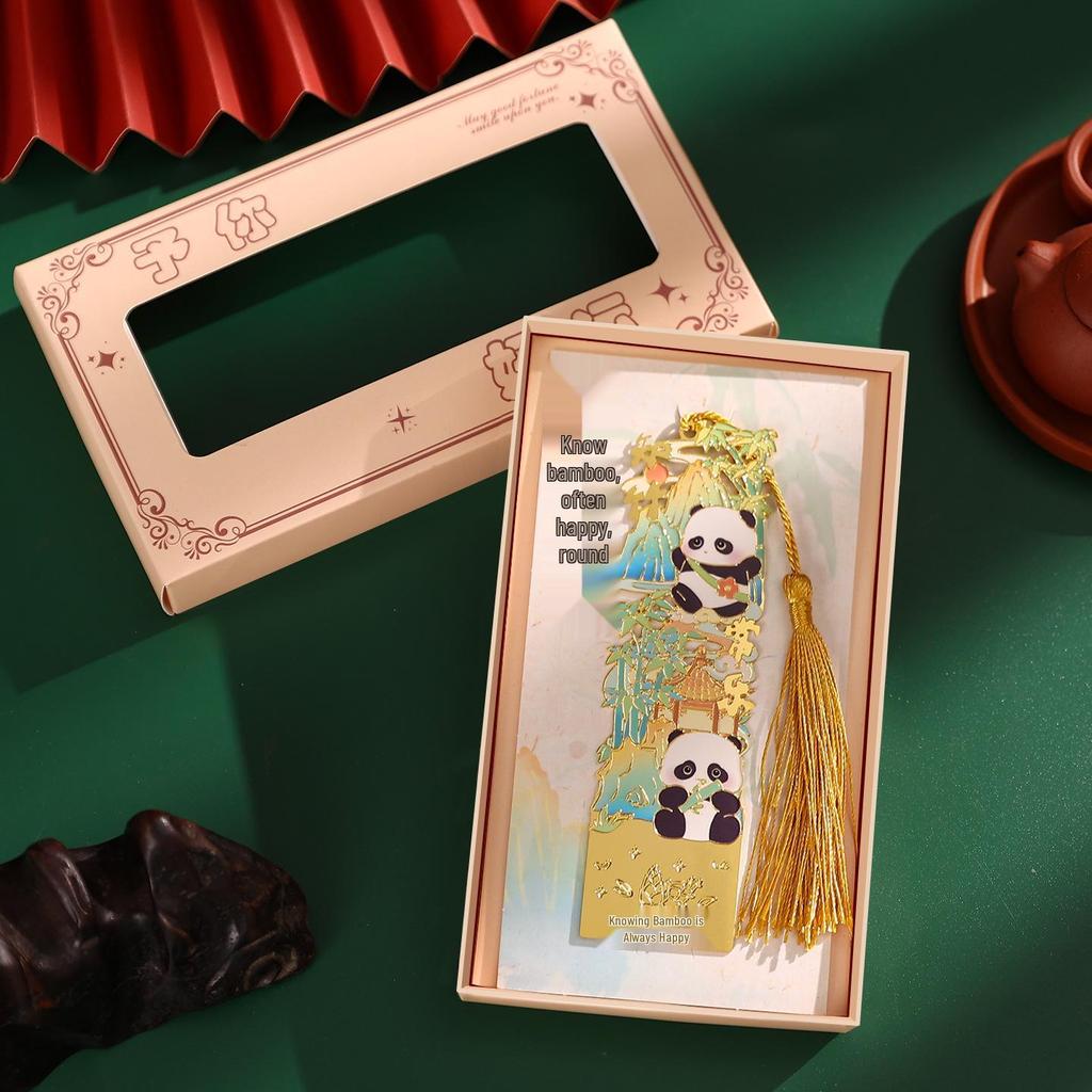 Panda Metal Bookmark with Tassel - Classic Chinese Style, Palace Museum Cultural Souvenir