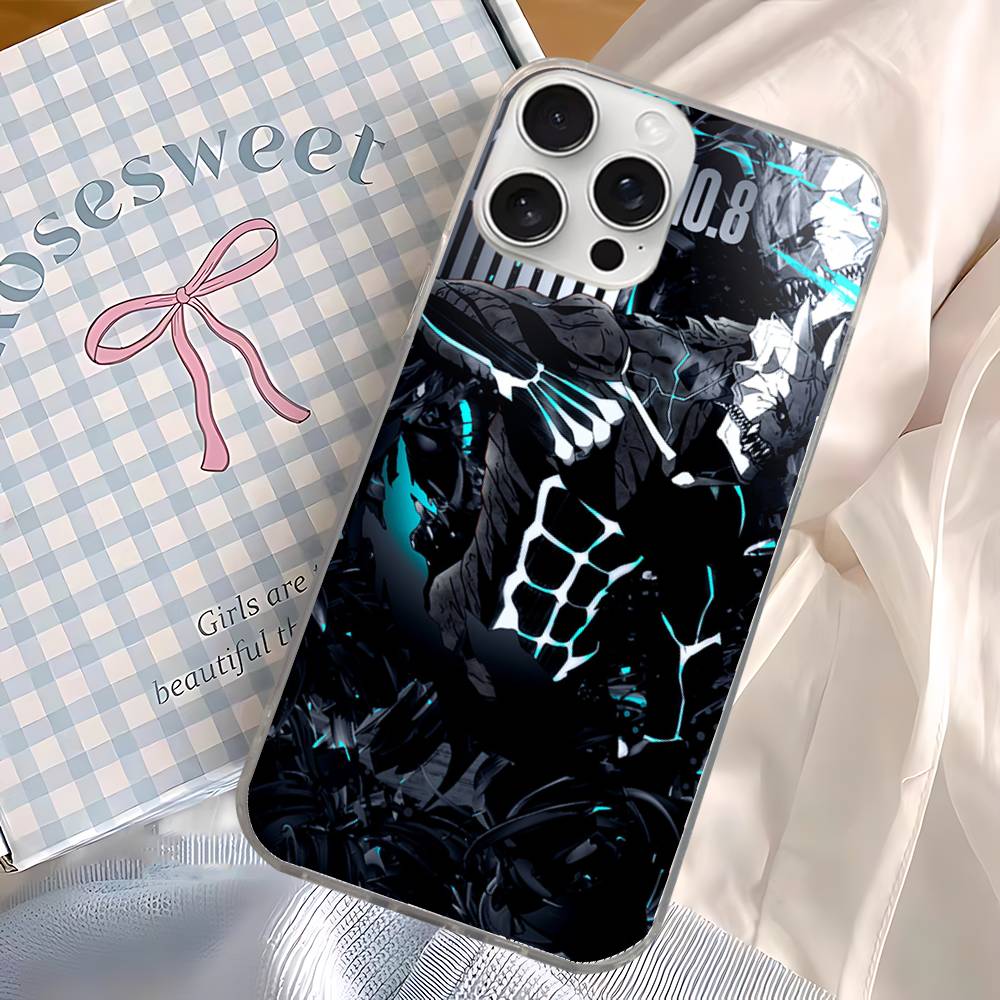 Classic Anime K-Kaiju N-No8 Phone Case For iPhone 11 12 13 14 15 16 17 Plus Pro Max Satin Laser Glossy Cover