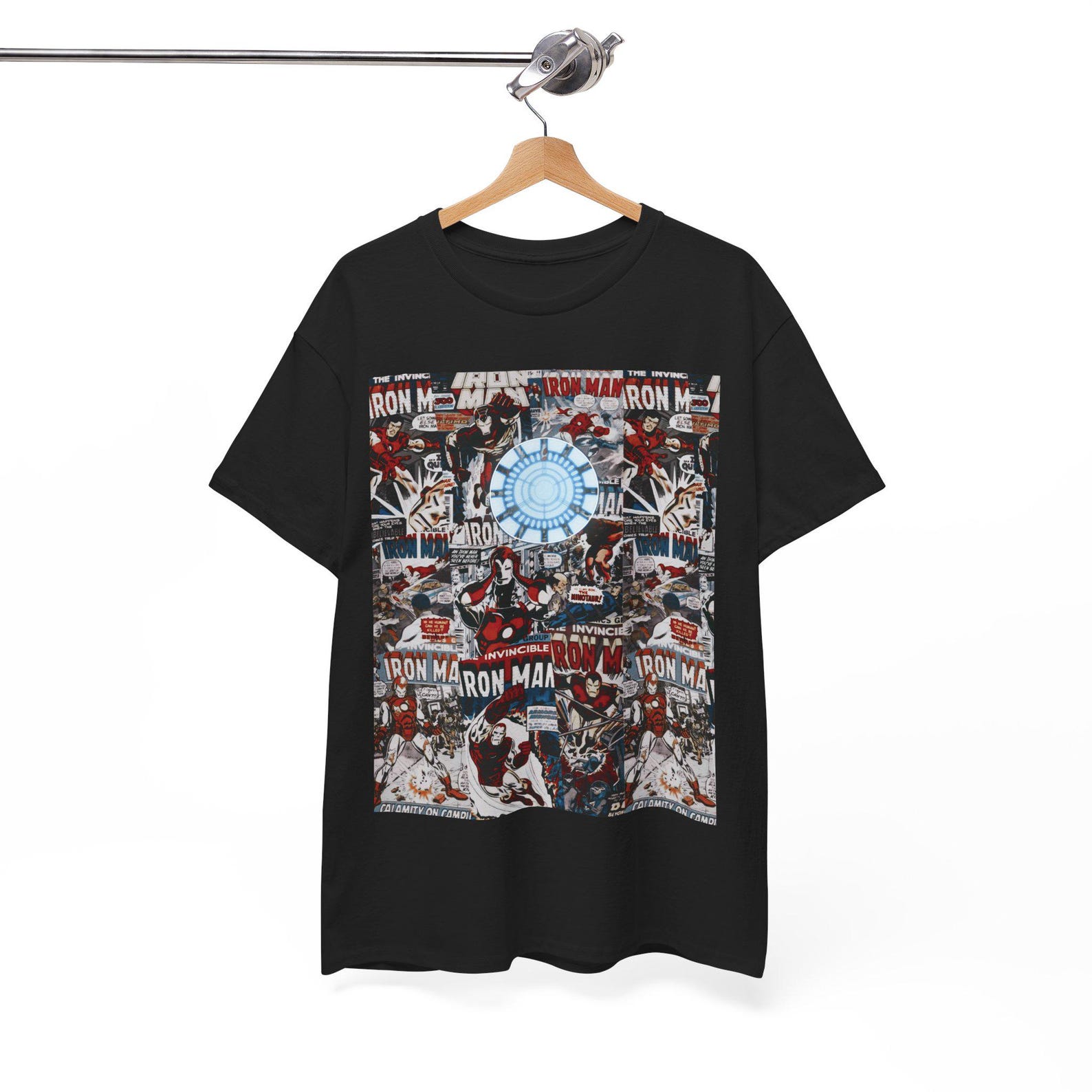 Iron man Arc Reactor Comic Panel Tee | Iron Hero Graphic T-Shirt XL