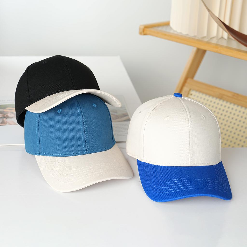 Baumwolle Hartschalen-Baseballkappe farblich passend Mode Pendler vielseitige Freizeitkappe Studentenmütze Outdoor-Baseballkappe