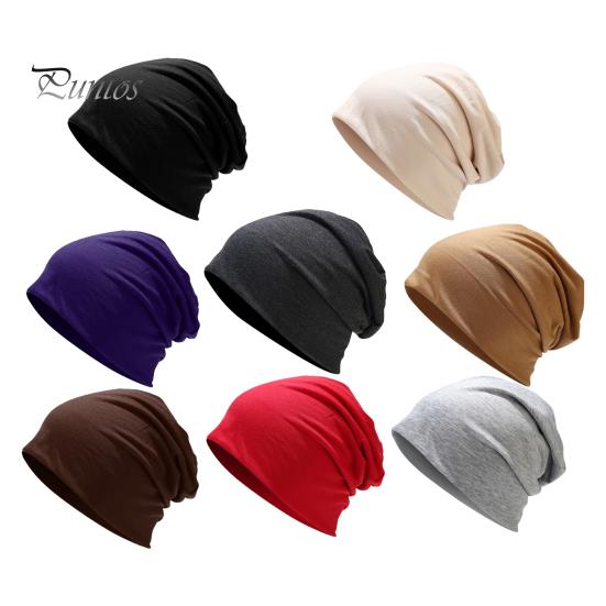 Ladies Hats Beanie Hat Double-layers Thin Stretchy Slouchy Baggy Keep Warm Solid Adults Color Spring Autumn Women Men Couple Skull Cap for Outdoor