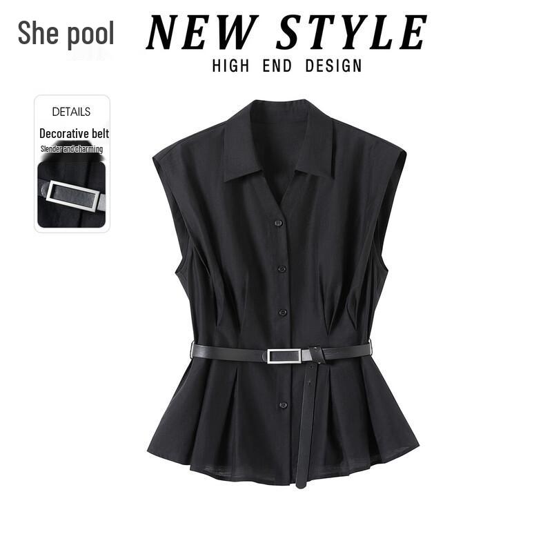 Women s Lyocell Collared Sleeveless Shirt L