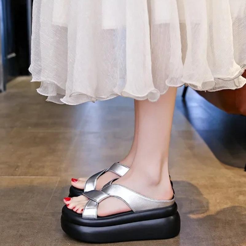 Damen Pantoffeln Modische Lässige Plateau-Sandalen Sommer Offene Zehen Strandpantoffeln Designer Damen Pantoffeln Sandalias De Mujer