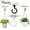 10Pcs 360-degree Rotatable Self-adhesive Ceiling Hook, Used for Chandeliers, Plant Lights, Wind Chimes, Hanger Hooks