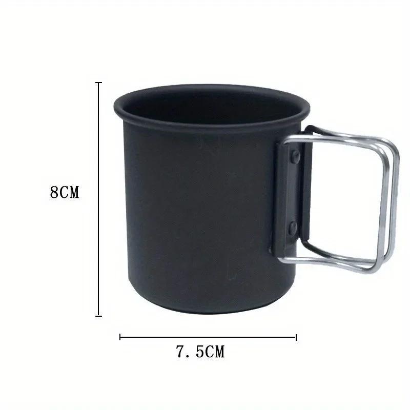 1 Pcs Outdoor Camping Cup With Foldable Handle Portable Ultra-light Aluminum Alloy Mug For Outdoor Hiking New Arrival 300ml