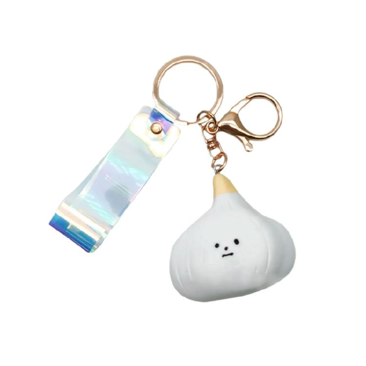 Farm Themed Vegetable Keychain Key Organsier Charm Pnedant With Carrot Mushroom Garlic Design Rubber Gift