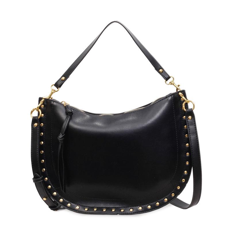 

Women s Underarm Bag 2026 New Street Punk Rivet Shoulder Bag Persalized Trendy Crossbody Bag чёрный
