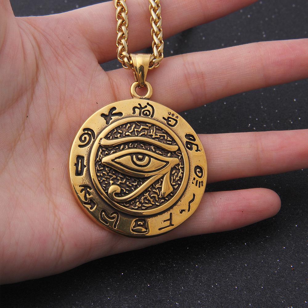 Collier pendentif œil vintage œil qui voit tout pour hommes et femmes, amulette religieuse, bijoux