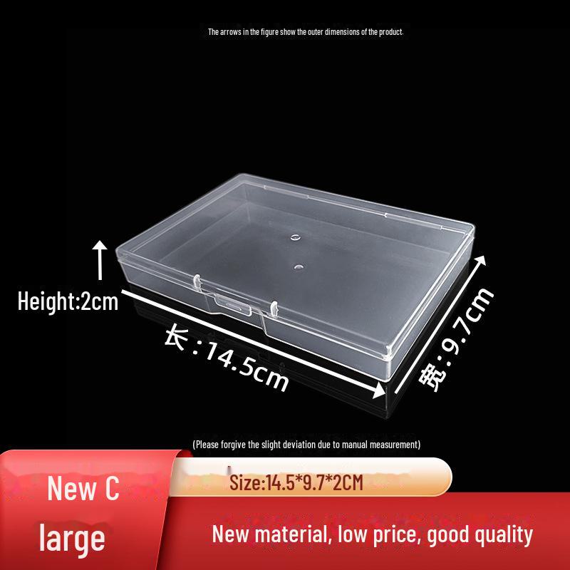 Прозрачные прямоугольные коробки из полипропиленового пластика для хранения удостоверений личности и запасных частей с перекидными крышками из клейкой рисовой бумаги Large size new grid C type 145972cm 698₽