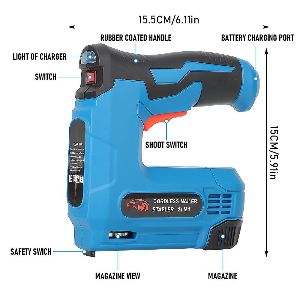Rechargeable U-Type Electric Brad Nailer - Portable Lithium Battery Nail Gun for Home Use